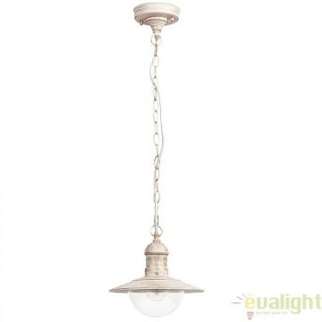 Lustra, Pendul de exterior cu protectie IP44, finisaj alb antic, diametru 24cm, Oslo 8740 RX