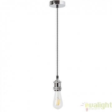 Lustra, Pendul design Industrial Style, finisaj argintiu, diametru 10cm, Fixy 1418 RX