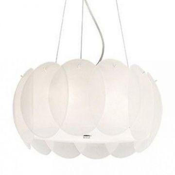 Lustra, Pendul modern inaltime reglabila, diam.44cm OVALINO SP5 BIANCO 074139