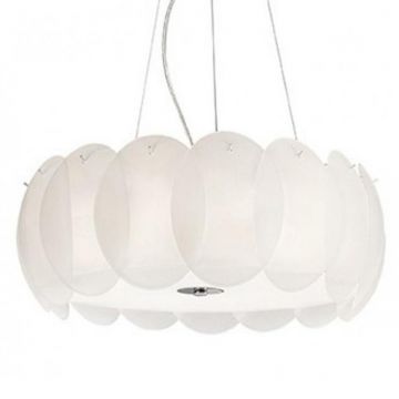 Lustra, Pendul modern inaltime reglabila, diam.55cm OVALINO SP8 BIANCO 090481
