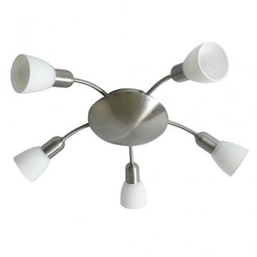 Lustra, Plafonier cu 5 spoturi, diam.53cm, crom satinat, Soma 6305 RX