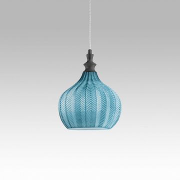 Lustra suspendata, Pendul CLEOFE ambra, alb, cobalt sau ecru