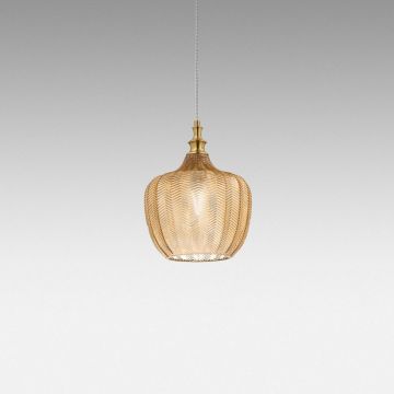 Lustra suspendata, Pendul CLEOFE ambra, alb, cobalt sau ecru