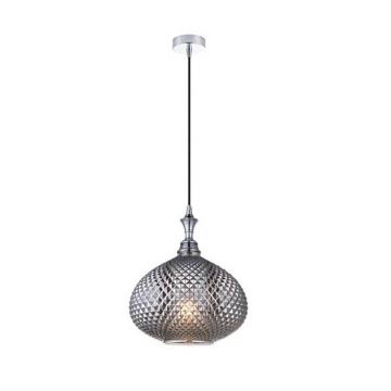 Pendul design modern Hemil fumuriu, crom 29cm