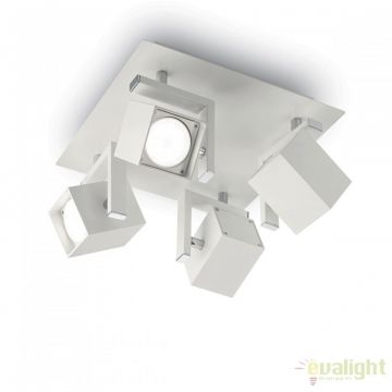 Plafoniera design modern cu 4 spoturi directionabile MOUSE PL4 alba 073583