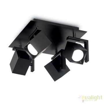 Plafoniera design modern cu 4 spoturi directionabile MOUSE PL4 neagra 156712