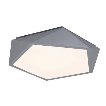 Plafoniera gri cu forma pentagonala Raffa 40cm