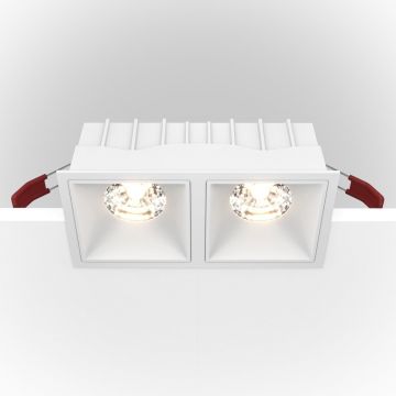 Spot LED incastrabil dimabil cu 2 surse de iluminat Alpha alb, 30W, 3000K