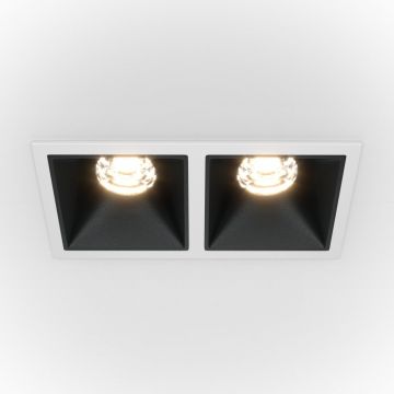Spot LED incastrabil dimabil cu 2 surse de iluminat Alpha alb, negru 3000K