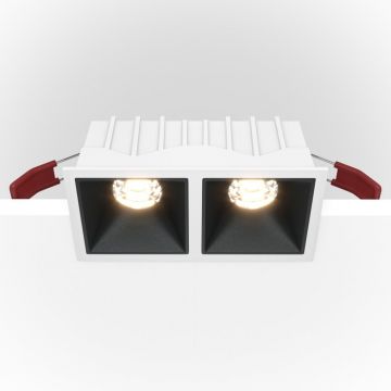 Spot LED incastrabil dimabil cu 2 surse de iluminat Alpha alb, negru 4000K