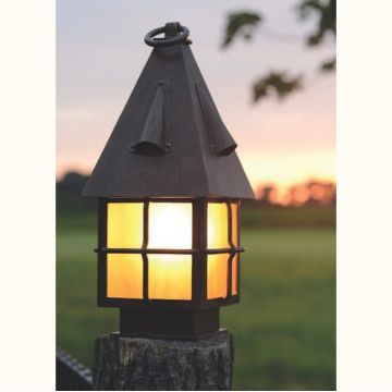 Stalp iluminat exterior din fier forjat design rustic AL 6795