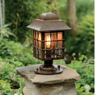 Stalp iluminat exterior din fier forjat, inaltime 51cm, AL 6661