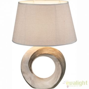 Veioza / lampa de masa design elegant din ceramica si abajur din tesatura Jeremy 21641T GL