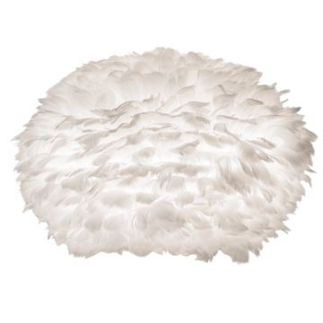 Abajur modern cu pene de gasca EOS alb, 45cm