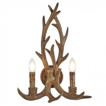 Aplica de perete deosebita stil rustic Stag 6412-2BR SRT