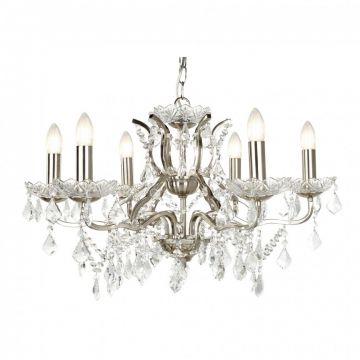 Candelabru stil clasic cu 6 brate Paris argintiu satin 8736-6SS SRT