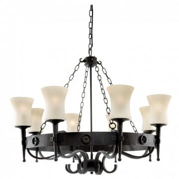 Candelabru stil rustic Cartwheel 8L 0818-8BK SRT