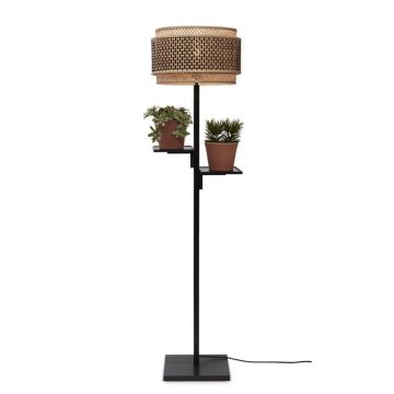Lampa de podea eco din bambus cu 2 rafturi Bhutan 40x25 negru
