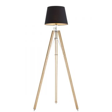 Lampadar/Lampa de podea eleganta cu trepied lemn natur ASTER