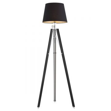 Lampadar/Lampa de podea eleganta cu trepied lemn negru ASTER