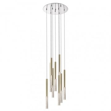Lustra LED design minimalist cu 9 pendule One, auriu P0461-09L-B5F7 ZL