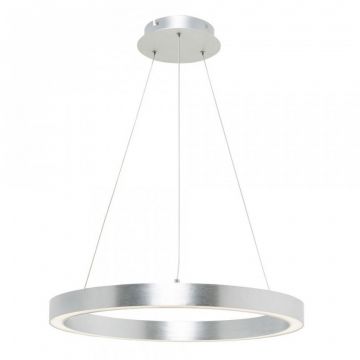 Lustra LED design modern circular CARLO argintiu, diametru 40cm