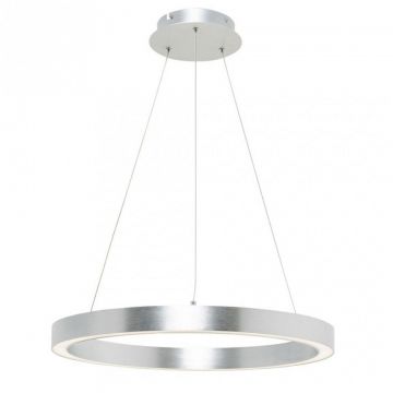 Lustra LED design modern circular CARLO argintiu, diametru 60cm