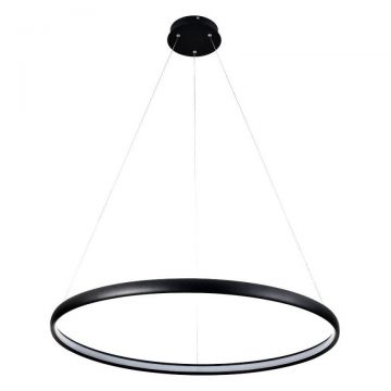 Lustra LED design modern circular CARLO negru mat, diametru 80cm