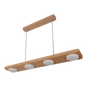 Lustra LED rustica fabricata manual din lemn OKIO 4L