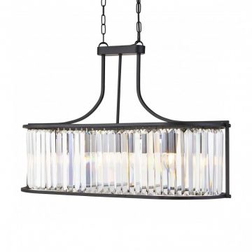 Lustra traditionala stil clasic Victoria oval negru 8095-5BK SRT