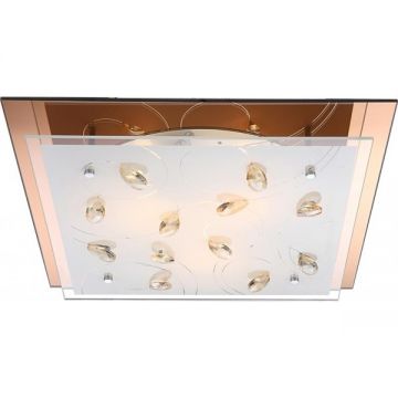 Plafonier cu cristale K5, dim.42x42cm, Ayana 40412-3 GL
