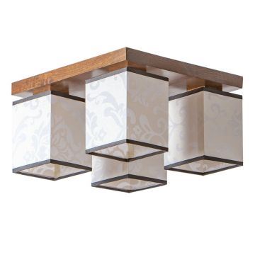 Plafoniera clasica fabricata manual din lemn ROYALE WHITE 4L