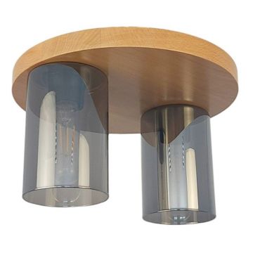 Plafoniera clasica fabricata manual din lemn SIENA SMOKE