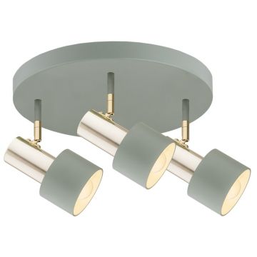 Plafoniera cu 3 spoturi design minimalist DORIA salvie/alama