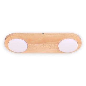 Plafoniera LED rustica fabricata manual din lemn OKIO 2L