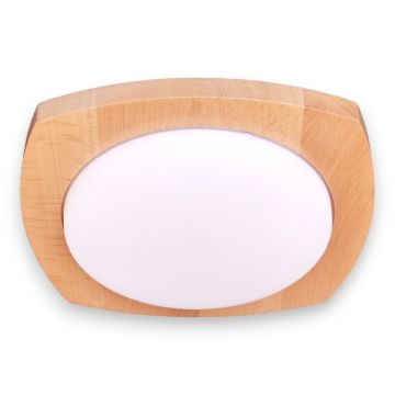 Plafoniera LED rustica fabricata manual din lemn OKIO