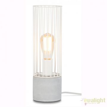 Veioza design modern cu baza din ciment, Memphis alb MEMPHIS/T/W