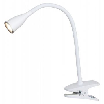 Veioza/Lampa LED cu clips/clema de birou Jeff alba
