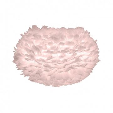 Abajur modern cu pene de gasca EOS roz, 45cm