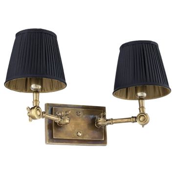 Aplica de perete dubla up or down, alama vintage/ abajur negru, Wentworth