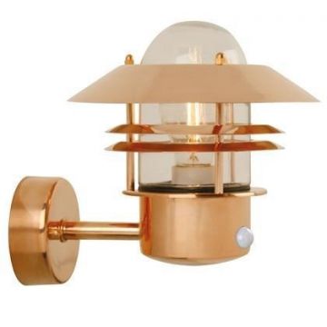 Aplica de perete exterior cu senzor IP54, Blokhus cupru 25031030NL