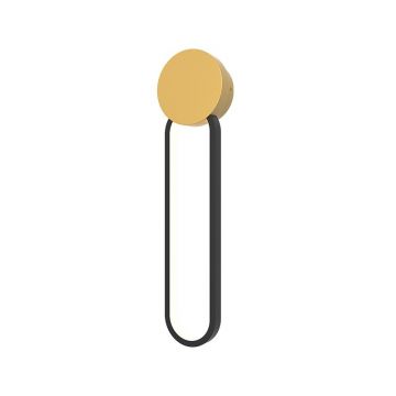 Aplica de perete LED design modern Ring auriu/ negru
