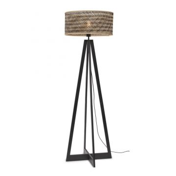 Lampadar eco din bambus Java 4-legs bl/50x22, negru/ natur