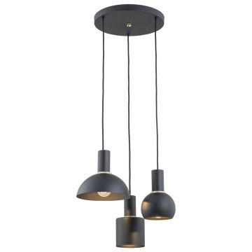 Lustra cu 3 pendule design minimalist SINES negru