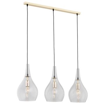 Lustra cu 3 Pendule sticla design decorativ SANTANA auriu/transparent