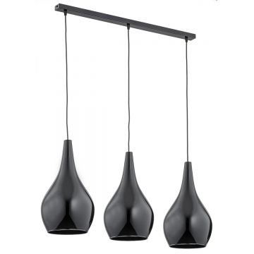 Lustra cu 3 Pendule sticla design decorativ SANTANA neagra