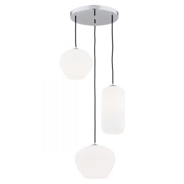 Lustra cu Pendule sticla design decorativ KALIMERA 3L alb opal
