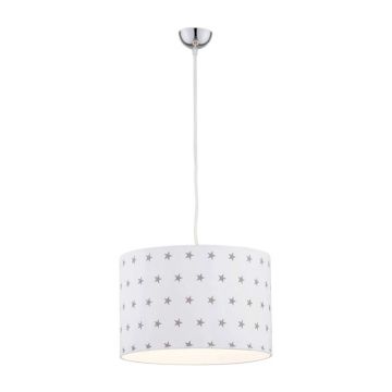 Lustra/Pendul pentru camera copii MAGIC alba cu stele gri