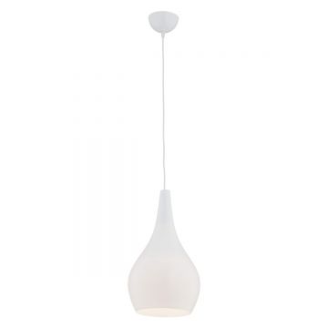 Pendul sticla design decorativ SANTANA alb opal
