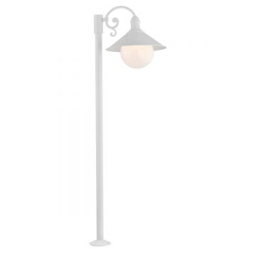 Stalp de iluminat exterior stil clasic ERBA BIS alb H-120cm
